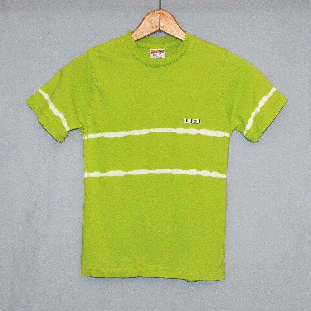 Vintage UNIONBAY Kids Shirt Size 6/7 Green & White Tie Dye Short Sleeve Tee